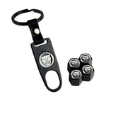 JAGUAR Car Wheel Tire Valves Dust Stem Air Caps Keychain Emblem KEY FOB Set - US SELLER