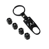 NBA Jordan Logo Universal Car SUV Wheel Tire Valves Dust Stem Air Caps Keychain Emblem Black Set