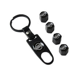 NISSAN NISMO Universal Car SUV Wheel Tire Valves Dust Stem Air Caps Keychain Emblem Black Set