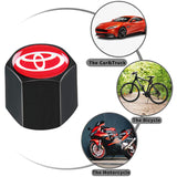 TOYOTA TRD Universal Car SUV Wheel Tire Valves Dust Stem Air Caps Keychain Emblem Black Set