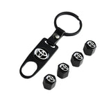 Toyota Set LOGO Emblems with Tire Wheel Valves Air Caps Keychain - US SELLER