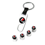 TRD TOYOTA Silver Set Universal Car SUV Wheel Tire Valves Dust Stem Air Caps Keychain Emblem