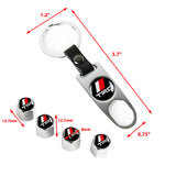 TRD TOYOTA Silver Set Universal Car SUV Wheel Tire Valves Dust Stem Air Caps Keychain Emblem