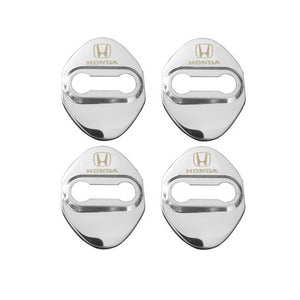 Honda Civic Accord CR-V Silver Stainless Steel Door Lock Door Striker Cover Set of 4