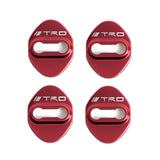 TRD Red Stainless Steel Door Lock Door Striker Cover Set