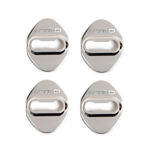 TRD Silver Stainless Steel Door Lock Door Striker Cover Set