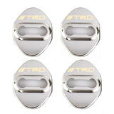 TRD Silver Stainless Steel Door Lock Door Striker Cover Set