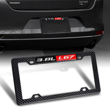 2pcs Carbon Look ABS License Plate Tag Frame Cover with Car Trunk Emblems For 3.8L L67