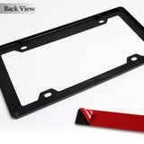 2pcs Carbon Look ABS License Plate Tag Frame Cover with Car Trunk Emblems For 3.8L L67