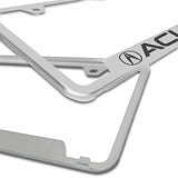 ACURA Front/ Rear Mirror Chrome Laser Etched Cut-Out Stainless Steel License Plate Frame