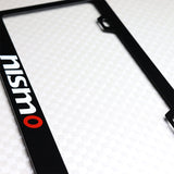 Nissan Nismo Black Stainless Steel License Plate Frame with Caps