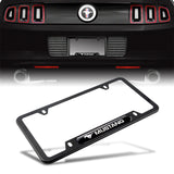 Ford Mustang SET Stainless Steel License Plate Black Frame 2pcs with Caps Bolt Brand New