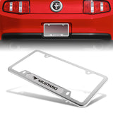 Ford Mustang Brand New SET 2pcs Stainless Steel License Plate Frame with Caps Bolt