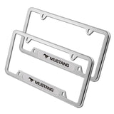 Ford Mustang Brand New SET 2pcs Stainless Steel License Plate Frame with Caps Bolt