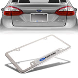 FORD Racing Brand New Stainless Steel 2pcs License Plate Frame with Caps Bolt Chrome SET