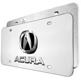 ACURA Stainless Steel Front Mirror Chrome Finish 3D License Plate Frame