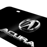 ACURA Stainless Steel Front Mirror Black/ Chrome Finish 3D Dual License Plate Frame