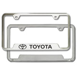 Toyota Chrome Stainless Steel Laser Etched License Plate Frame - GF.TOY.EC