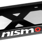 NISMO NISSAN Carbon Look License Plate Cover Protector Shield Frame + Bracket