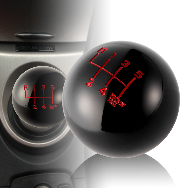 6 Speed Fuckin' Fast Round Ball Red Gear Shift Knob Lever -  Sweden