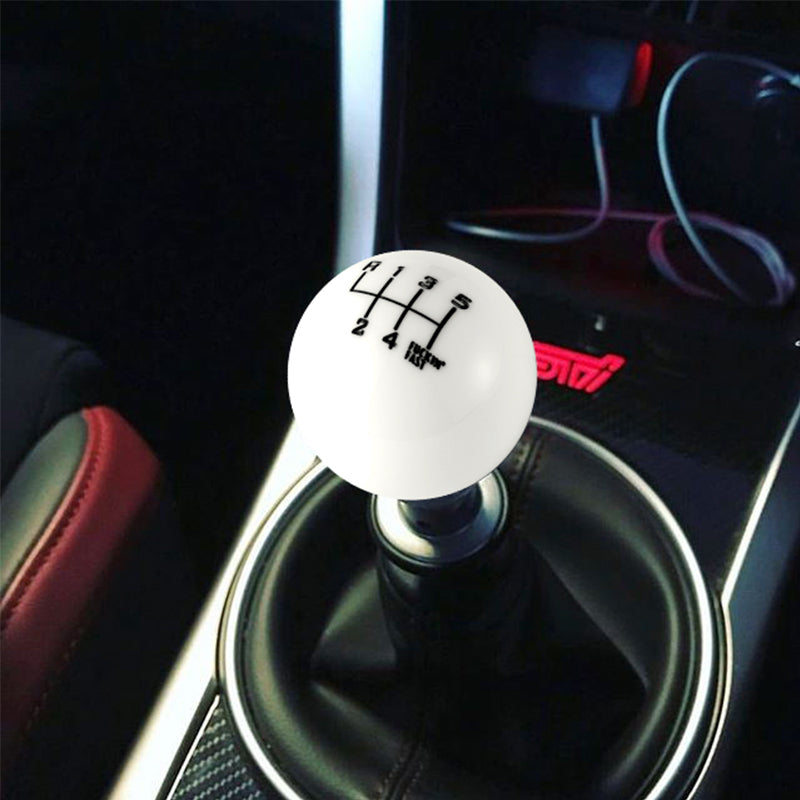 6 Speed Fuckin Fast Round Ball White Gear Shift Knob Lever M8 M10 M12 Makotojdm 2250