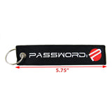 JDM Password EMBROIDERED KEYCHAIN KEY TAG CELL HOLDERS KEY RING X2