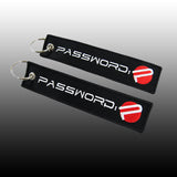 JDM Password EMBROIDERED KEYCHAIN KEY TAG CELL HOLDERS KEY RING X2