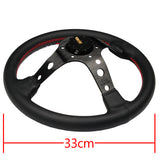 330mm JDM EPL Embroidery Vertex Genuine Leather Drift Sport Steering Wheels New