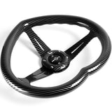 Carbon Fiber Look Heart Shaped Racing Steering Wheel Black Set Universal Car ABS JDM