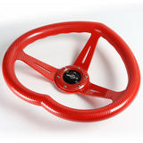 Carbon Fiber Look Red Heart Shaped Racing Steering Wheel Set Universal Car ABS JDM