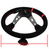 330mm Racing POLICE Bye Bye Drift 1985 Embroidery Suede Deep Dish Steering Wheel New