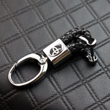 Toyota Small Black BV Style Calf Leather Keychain