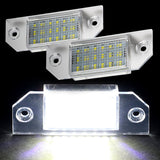 Ford Set For 2003-2008 Focus C-Max Xenon White 18-SMD LED 6000K License Plate Lights with Screw Bolt Caps