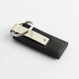 Ford Logo Authentic Black Leather Chrome Key Fob Keyring Keychain Tag Lanyard