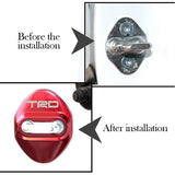 TRD Red Stainless Steel Door Lock Door Striker Cover Set