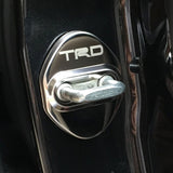 TRD Black Stainless Steel Door Lock Door Striker Cover Set