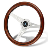 NEW NARDI CLASSIC 350MM STEERING WHEEL MAHOGANY WOOD with POLISHED SPOKE O Style