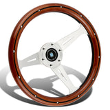 NEW NARDI CLASSIC 350MM STEERING WHEEL MAHOGANY WOOD with POLISHED SPOKE S Style