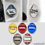 TRD Silver Stainless Steel Door Lock Door Striker Cover Set